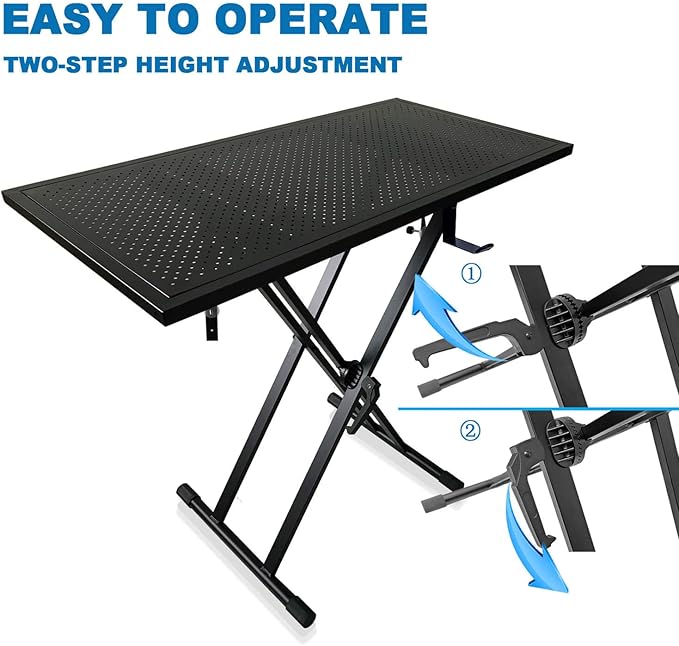 DJ Table Stand Audio Mixer Stand Portable Booth - 35" x 17.3" Versatile DJ Booth Stand for Piano, Laptops, Controllers, Midi Keyboards, and Audio Mixers, Mixer Pioneer DJ Controller Equipment