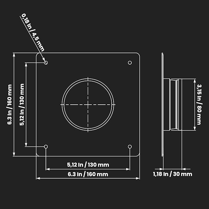 Duct Connector Flange - 3 Inch Ducting - Galvanized Steel - Straight or Flex Pipe Flange for Heating, Cooling, Air Ventilation Systems