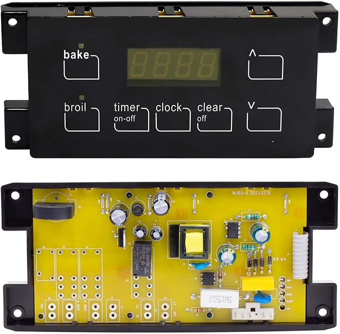 5304518661 Range Oven Control Board for Electrolux Kenmore, Gas Range 7 Button Control Board Clock 316222800
