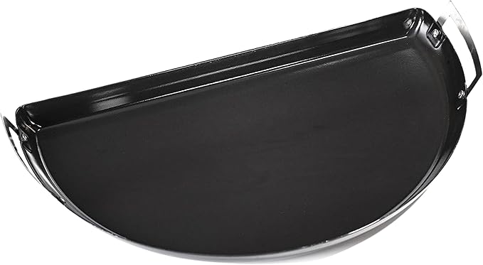 SnS Grills Drip 'N Roast Pan 22", All-in-One Drip Pan, Roasting & Baking Pan for Outdoor Grilling & Indoor Oven Use, Carbon Steel with Black Porcelain Coating - Fits 22” Weber & Other Kettle Grills