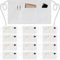 NOBONDO 12 Pack Waitress Aprons with 3 Pockets - White Waist Aprons for Women Men Commercial Waiter Half Apron with Extra Long Straps Reinforced Seams for Restaurant Server Work