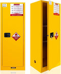 Flammable Storage Cabinet 50 Gallon Yellow, Galvanized Steel Heavy-Duty Hazardous Storage Cabinet, Dual Vents & 3-Point Lock for Warehouses, Industrial Use & Residential Garages