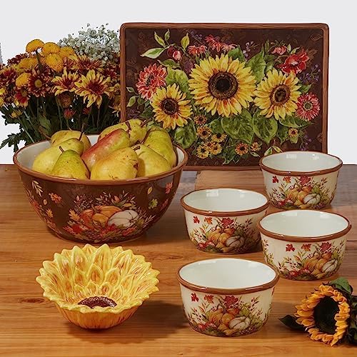 Harvest Blessings Ceramic Oval Turkey Platter – The perfect showpiece for Thanksgiving, this festive platter beautifully presents turkey, roasts, or holiday favorites with seasonal charm