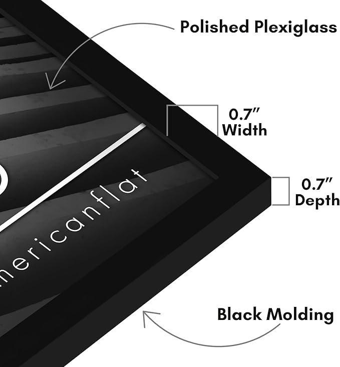 Americanflat 27x38 Poster Frame with Polished Plexiglass - Streamline Collection - Thin Border Picture Frame for Wall Display - Hanging Hardware Included - Black