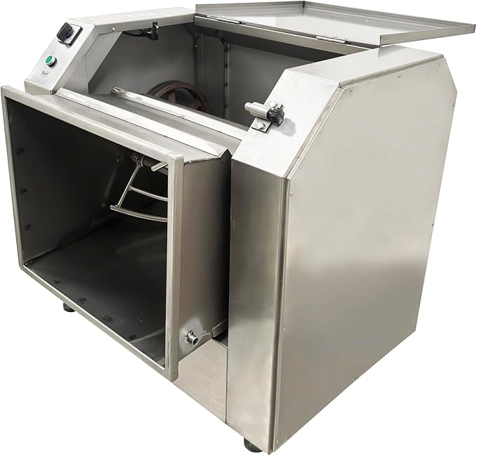 75KG Commercial Dough Mixer Machine, 220V 4KW Stainless Steel Electric Flour Kneading Mixing Machine, Vegetable Meat Blender, 90° Tilt Bowl, for Kitchen and Restaurant
