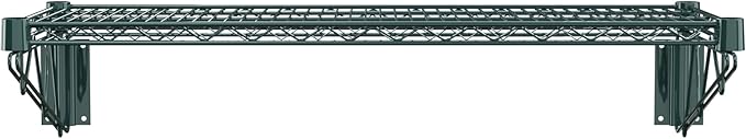 14" x 36" Green Epoxy Wire Wall Mount Shelf