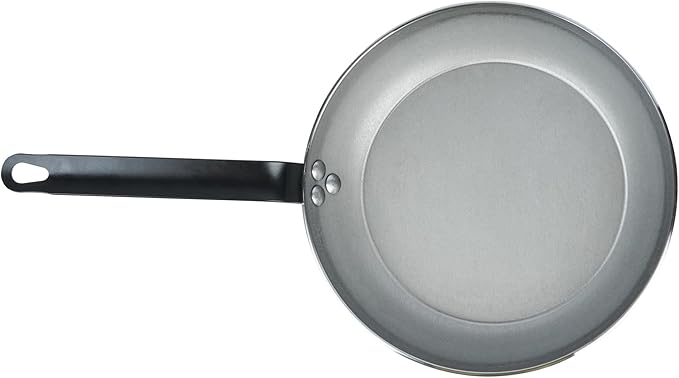 Restaurantware Met Lux 10 Inch Fry Pans, 6 No-Stick Frying Pans - Induction-Ready, Triple-Riveted, Silver Carbon Steel Cooking Skillets, Durable, For Searing, Sauteing, And Browning Food