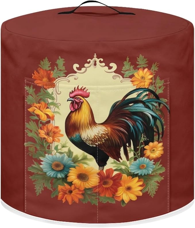 TODIYADDU Sunflower Rooster Pressure Cooker Cover for Women Trendy Instant Pot Cover with Top Handle and Pocket Kitchen Appliance Cover Dust Cover for 3 Quart Instant Pot and Extra Accessories Gifts