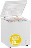 Bodacious 3.5 cuft Chest Freezer - Compact, Energy-Efficient & Quiet Mini Deep Freezer with Removable Baskets for Apartments, RVs, and Garages