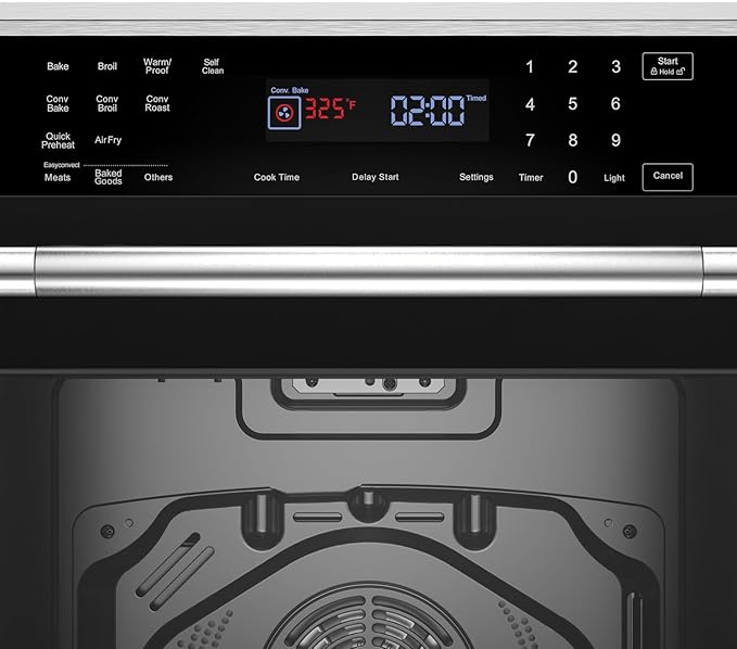 Empava 30" Electric Single Wall Oven Air Fryer Combo Convection Oven Built-in 10 Cooking Functions with LED Digital Display Convection Fan Touch Control in Stainless Steel EMPV-30WO04