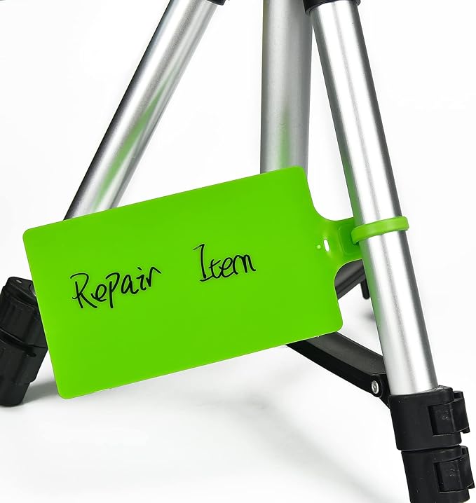 50 Green Plastic Writable Shipping Tags - Large, Waterproof, Hanging Label Ties with One Permanent Marker Pen