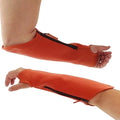 Arm Chaps Extended Elbow Leather Arm Guard - Arm Sleeve Protectors for Thin Skin and Bruising, Scratches & Cuts - Protective Arm Sleeve for Any Age- Left & Right Form-Fitting - Orange(1Pair/Medium).
