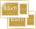 Homeforia 11x18 Gold Diploma Frame with Photo, High End Metal 11 x 18 Certificate Frames with Mat for 8.5 x 11 inches Diploma and 5 x 7 Picture, Award Degree Frames, Tempered Glass, Wall Kit, Set of 2