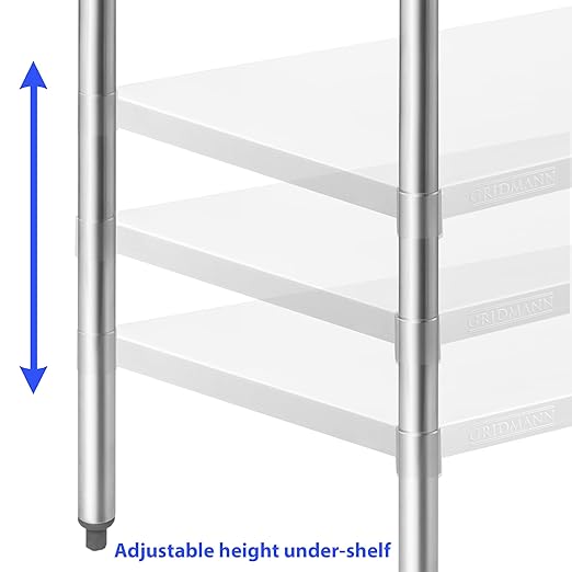 GRIDMANN Stainless Steel Work Table 18 x 24 Inches, NSF Commercial Kitchen Prep Table with Under Shelf for Restaurant and Home