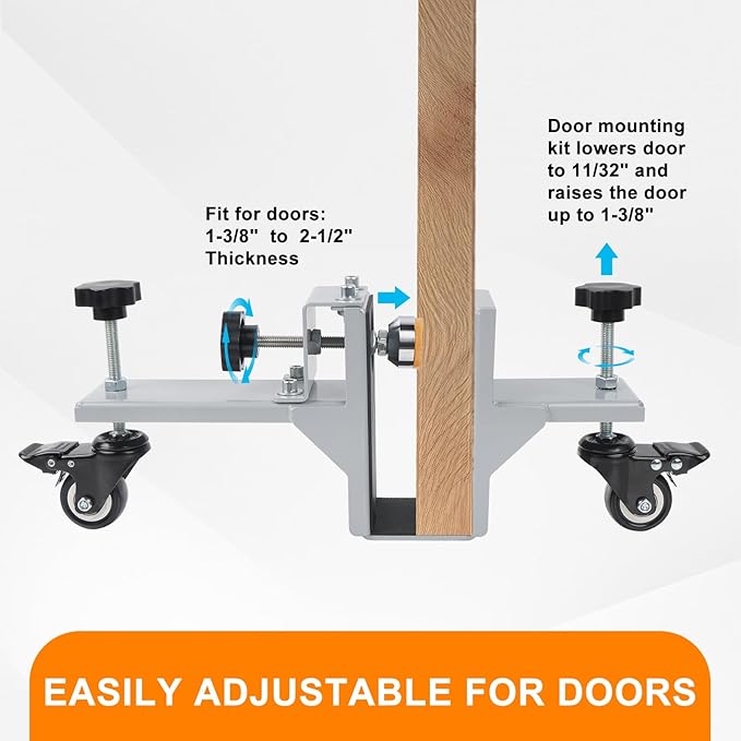 2PCS Door Installation Tool Kit,Heavy Duty Door Lifter Dolly for 1-3/8" to 2-1/2" Pre-Hung, Slab, Front Doors,Steel Door Dolly Installation Tools for Commercial & Residential Use