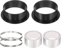PATIKIL 6 Inch Duct Connector Flange, 2 Pack ABS Plastic Straight Pipe Flange Dryer Vent Connector with Clamp for Air Heating Cooling Ventilation HVAC System, Black