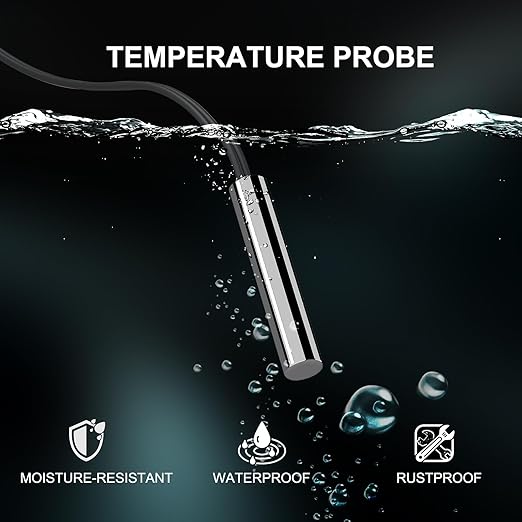 DROK 10K Temperature Sensor Probe 3pcs, 1 Meter Waterproof Stainless Steel NTC Temperature Probe for Various Water Dispensers, Air Conditioners, Refrigerators, Freezers, Water Heaters, Dishwashers