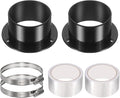 PATIKIL 3 Inch Duct Connector Flange, 2 Pack ABS Plastic Straight Pipe Flange Dryer Vent Connector with Clamp for Air Heating Cooling Ventilation HVAC System, Black
