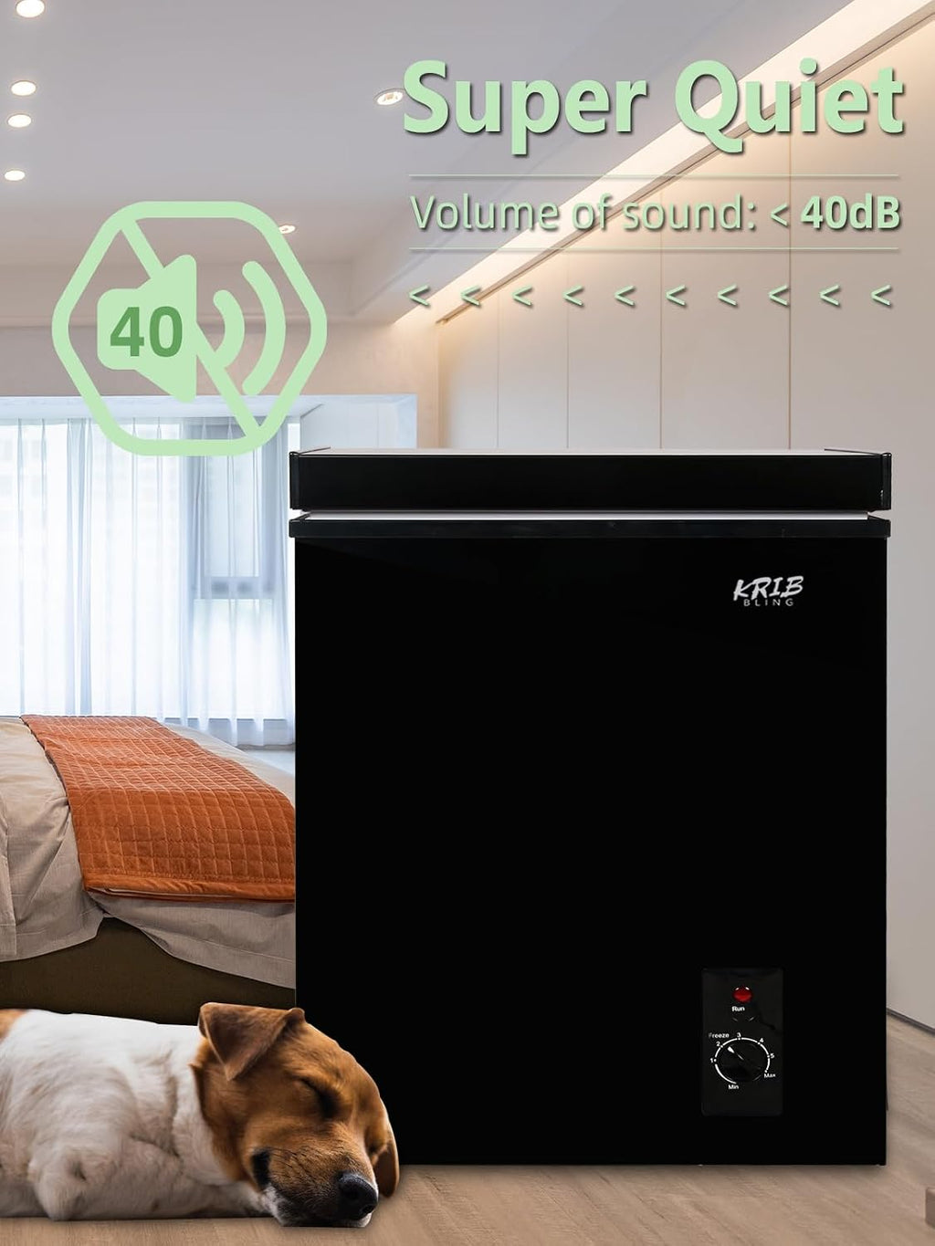 5.0 Cu.Ft Chest Freezer with 7 Gears Temperature Control (-16F to -48F), Deep Freezer with a Removable Basket, for House, Kitchen, Garage, Basement, Shop, Black
