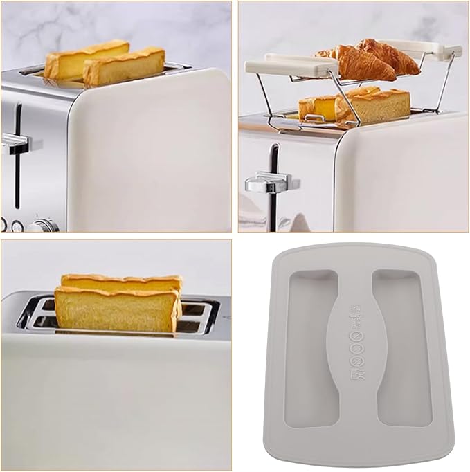 Toaster Lid Cover Replacement Silicone Breakfast 2 Slices Bread Machine Cover Electric Toaster Upper for Machine Part Accessories(grey)
