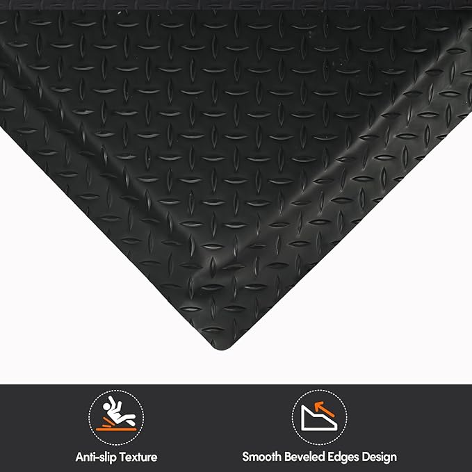 Anti Fatigue Mats Industrial 3' x 5' 15/16" Thick Ergonomic Standing Mat Commercial Kitchen Mat Heavy Duty Diamond Plate Cushioned Shop Floor Mats Helps Relieve Back and Leg Soreness