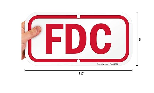 SmartSign - K-7262-AL-06x12 "FDC" Sign | 6" x 12" Aluminum