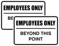 All Quality Classic Framed Employees Only Beyond This Point Wall or Door Sign | Easy to Install Business Signage - Medium (White) 2 Pack