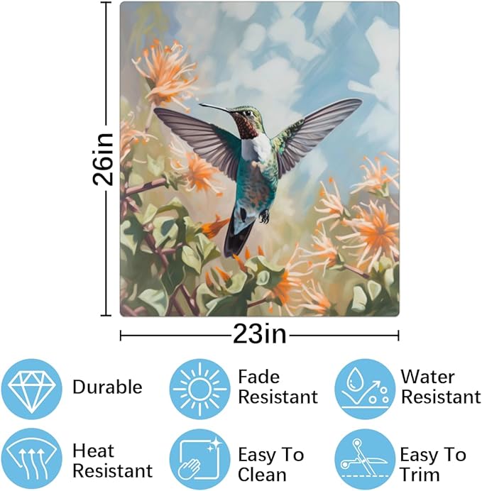 Dishwasher Magnet Cover Flower Hummingbird Refrigerator Covers Magnetic Sheet Sticker Farmhouse Kitchen Decorative Home Cabinet Decals Appliances Stickers, 23x26 inch