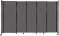 Versare Straightwall Sliding Portable Wall Partition | Freestanding Office Dividers | Locking Wheels | Temporary Room Separator | 11'3'' Wide x 6'10'' Tall Charcoal Gray Fabric Panels