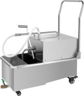 Mobile Fryer Filter Machine, 55 L /14.5 Gal Commercial Oil Filler Cart Truck Separator with Filter Papers, 550W Stainless Steel Cooking Oil Filtration System for Supermarket, Restaurant