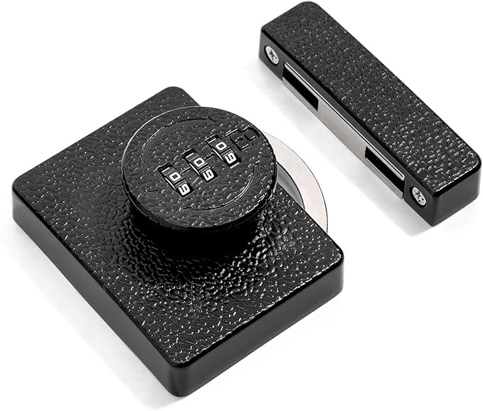 Black Cabinet Lock,3 Digit Password Keyless,Anti Pry Mechanical Password Lock,Protect Privacy,for Drawer,Cabinets,Locker, Closet,Windows,Sliding Door,Bathroom,and Garden