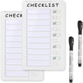 2-Pack Magnetic Dry Erase Checklist Board – Reusable Whiteboard Task Planner with Sliding Checkmarks, Includes Cards & Mounting Tape