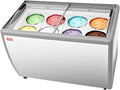 VEVOR Commercial Ice Cream Display Case, 13.1 Cu.ft Chest Freezer, Restaurant Gelato Dipping Cabinet Top Deep Freezer with Locking Casters, Sliding Glass Door, LED Lighting, Hold 8 Ice Cream Tubs