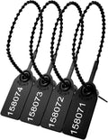 1000 Plastic Security Seals Anti Tamper Fire Extinguisher Tags Numbered Zip Ties Disposable Pull Tite Secure Tags (Black)