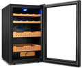 Tylza Electric Cigar Humidor Cabinet 70L, Electric Humidors for Cigars with Temp & Humidity Control, Digital Hygrometer, Lock, Refrigerator, Cigar Humidors with Cedar Wood Drawer Shelves, 486 Cigars