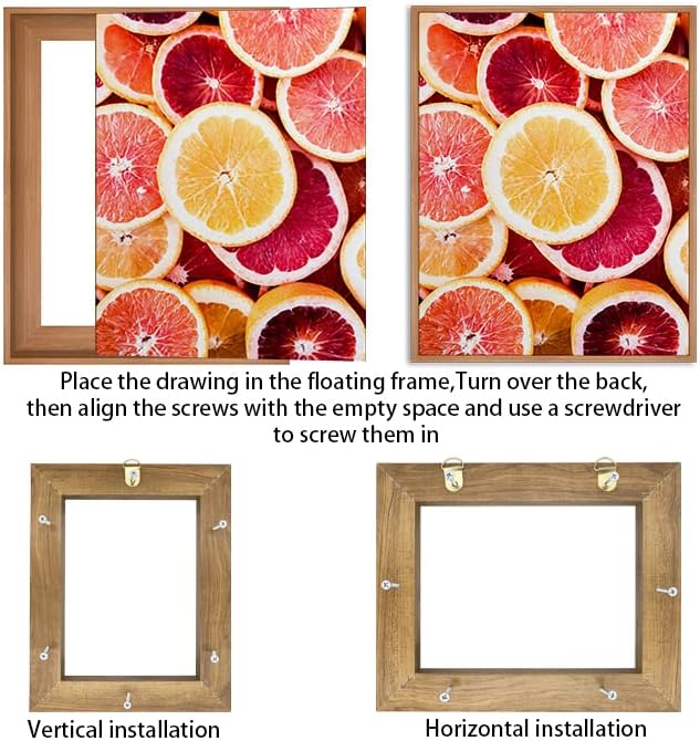 Canvas Floater Frame for 12x12 Canvas Prints Fits 1.25 Inch Deep Canvas Walnut Floating Frame for Modern Wall Art and Gallery Display