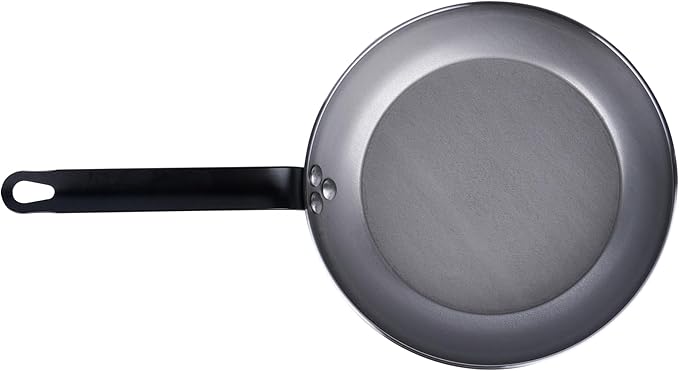 Restaurantware Met Lux 9.5 Inch Fry Pans, 6 No-Stick Frying Pans - Induction-Ready, Triple-Riveted, Silver Carbon Steel Cooking Skillets, Durable, For Searing, Sauteing, And Browning Food