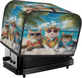 Toaster Cover 2 Slice, Beach Cat Anti Dust Protector for Bread Maker, Waterproof Kitchen Appliances Accessories