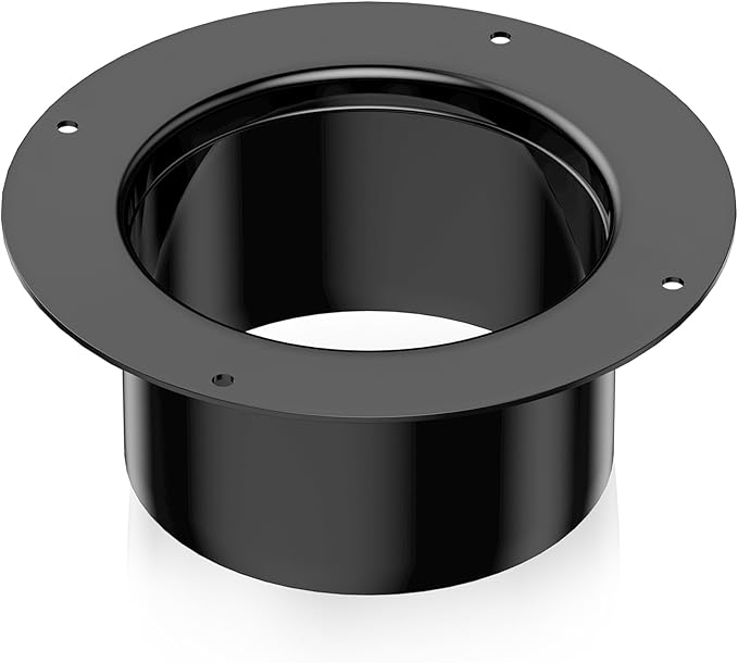 Hon&Guan Duct Connector Flange 6 Inch, Plastic 6 Inch Dust Collection Fittings Dryer Vent Connector Flange For Heating Cooling Ventilation System, Black.