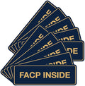 Signs ByLITA Standard FACP Inside Sign | Fire Safety Signage (Navy Blue/Gold) - Large 10 Pack