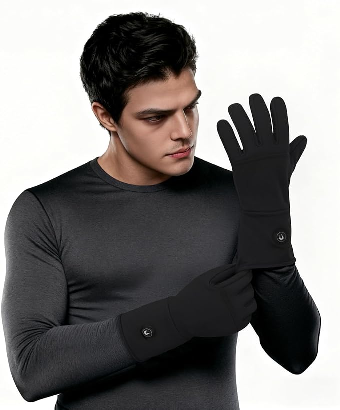 CUEHEAT Heated Glove Liners, Flexible Ultrathin, Touchscreen, 7.4V Rechargeable Battery Electric Heating Thin Gloves