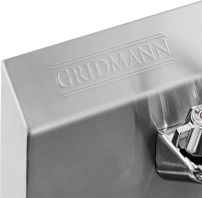 GRIDMANN Commercial NSF Stainless Steel Sink Wall Mount Hand Washing Basin with Faucet