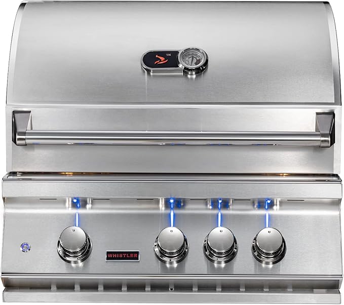 Whistler 28-inch Built-in 3-Burner Natural Gas Grill with Rear Infrared Burner & Grill Lights
