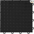 FlooringInc's Nitro 12"x12" Snap-Together Garage Flooring Tiles, Non-Slip Interlocking Plastic Floor Mat, Garage Organization & Storage, Coin Pattern, Midnight Black, 12 Tiles, 12 Sq/Ft