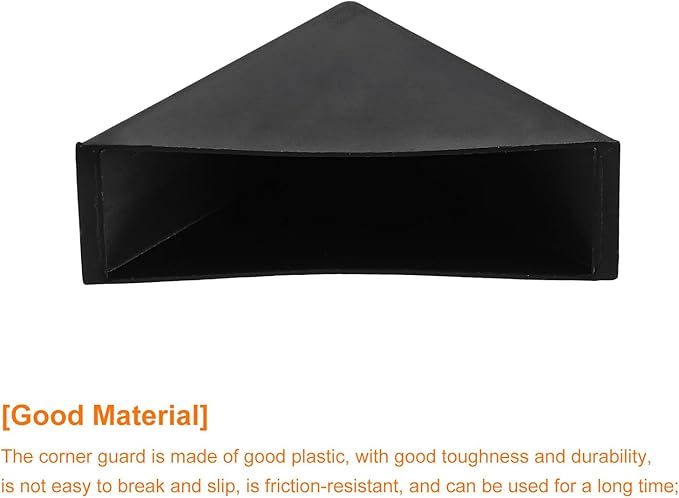 uxcell 20Pcs Plastic Corner Protectors 20x70mm Right Angle Shape Glass Corner Guards Cushion for Corner Protection of Glass, Mirror, Tile, Black
