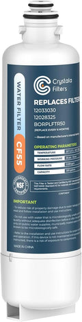 Crystala Filters Replacement for Bosch Ultra Clarity Pro Water Filter, Compatible with BORPLFTR50, 12033030, 11025825, 12028325, BORPLFTR55, WFC100MF, WFS200MF (1 Pack)