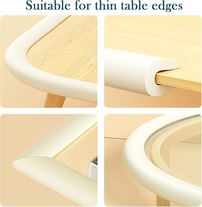 4M U Shape Edge Protectors for Glass Coffee Table,Foam Baby Proofing Safety Bumper Guard Strip,Corner Protectors for Kids,Suitable for Furniture Fireplace Desk Worktop (Milky White)