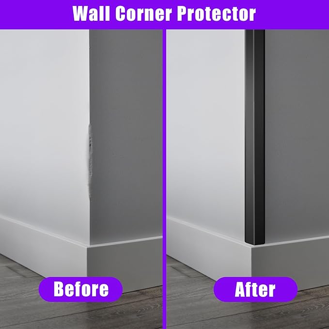 Black Stainless Steel Wall Corner Guard 2 x 2 x 48 inch 6 Pcs,304 Steel Corner Trim,Metal Wall Corner Protection Guards with 90-Degree Angle for Wall Protection and Decoration.