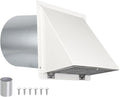 10 Inch Hooded Wall Vent with Screen and Damper,Galvanized Steel Exterior Wall Exhaust Vent Cover Cap for Kitchen Range Hood Duct Ventilation Outside Air Exhaust Applications,White