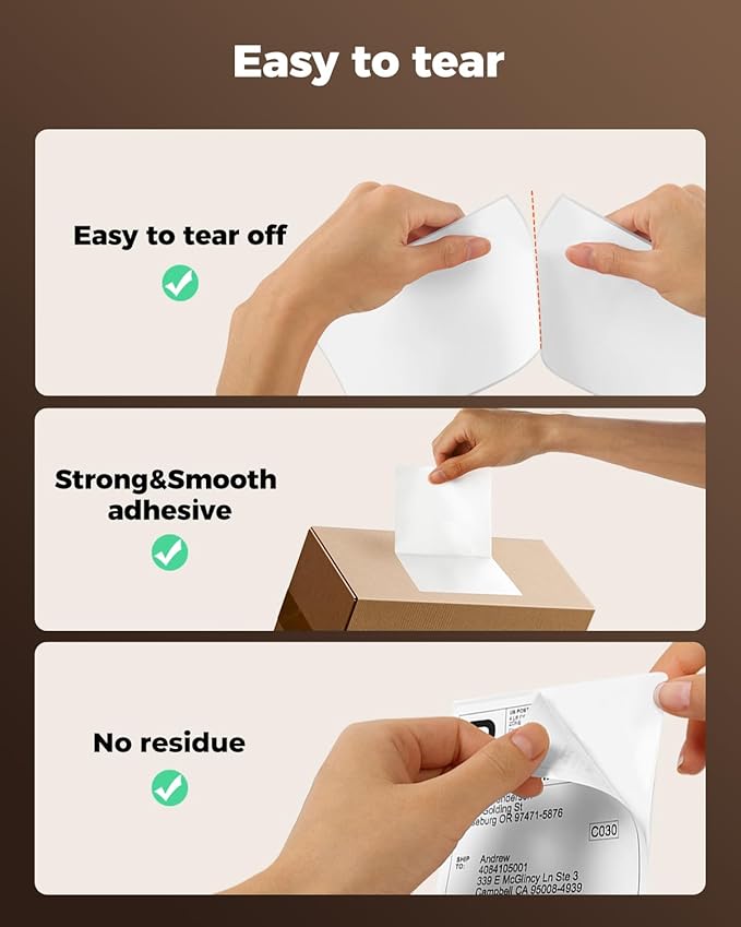 SVANTTO 4x6 Thermal Labels, Strong Adhesive and Perforated Shipping Labels, Thermal Printer Labels for Mailing Postage Address（500Pcs/Stack）